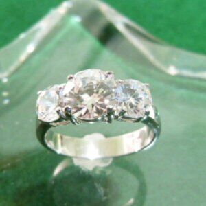 Three stone CZ band - beautiful stones set in Sterling Silver